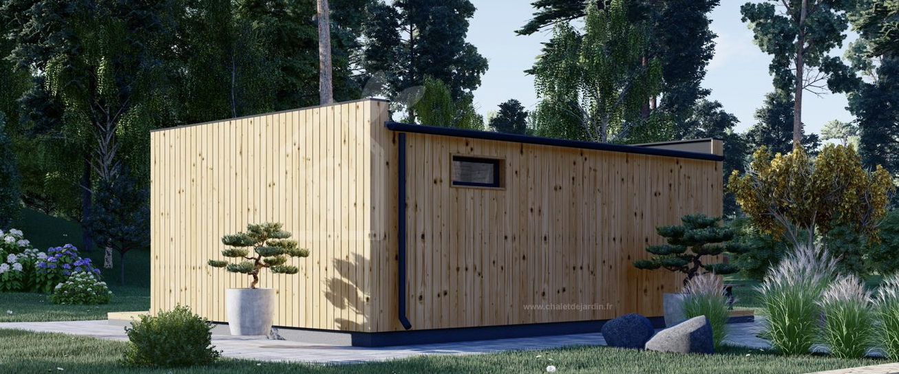 Studio de jardin PREMIUM de 30 m² (34 mm + bardage), 6.5 x 4.5 m