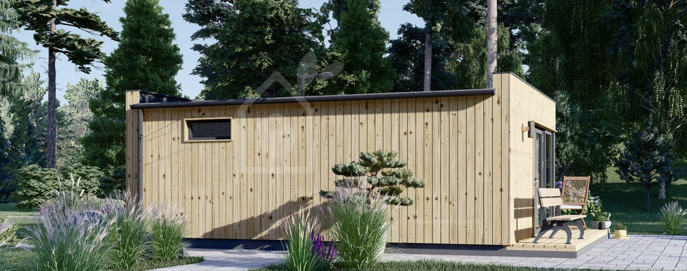 Studio de jardin PREMIUM de 30 m² (34 mm + bardage), 6.5 x 4.5 m